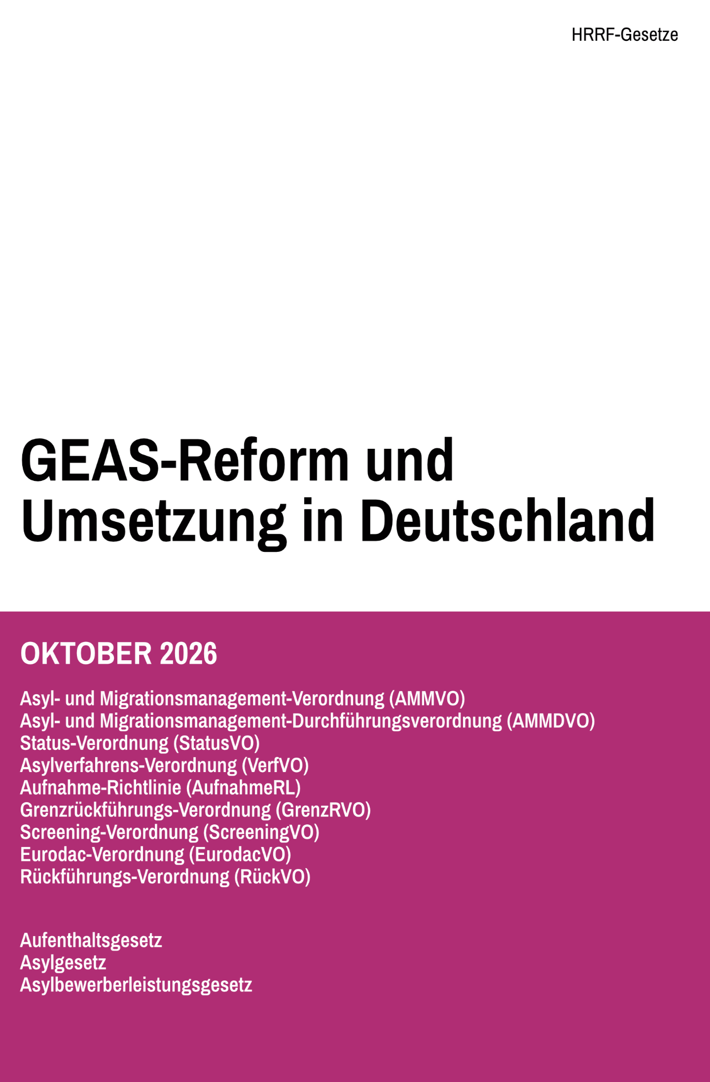 Textausgabe GEAS-Reform und Umsetzung in Deutschland