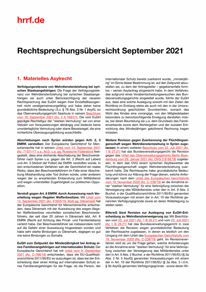 Monatsübersicht September 2021