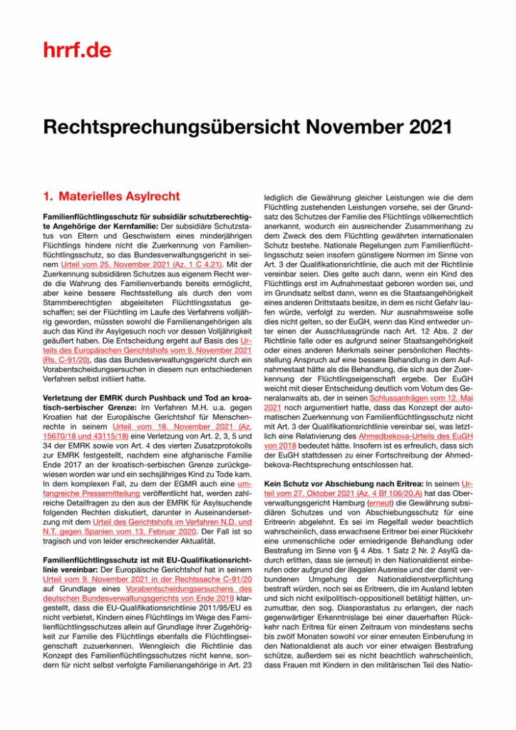 Monatsübersicht November 2021
