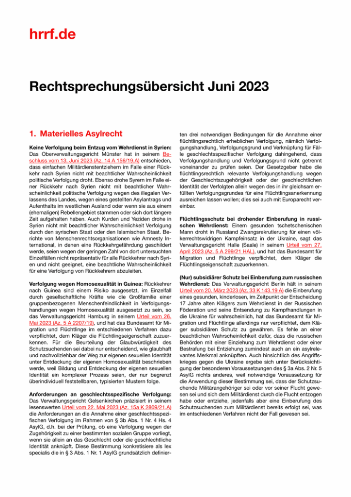 Monatsübersicht Juni 2023