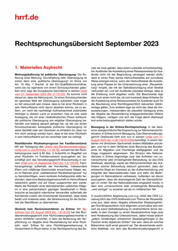 Monatsübersicht September 2023