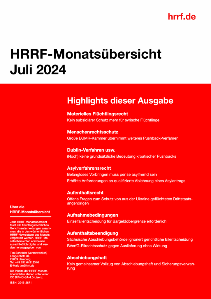 Monatsübersicht Juli 2024