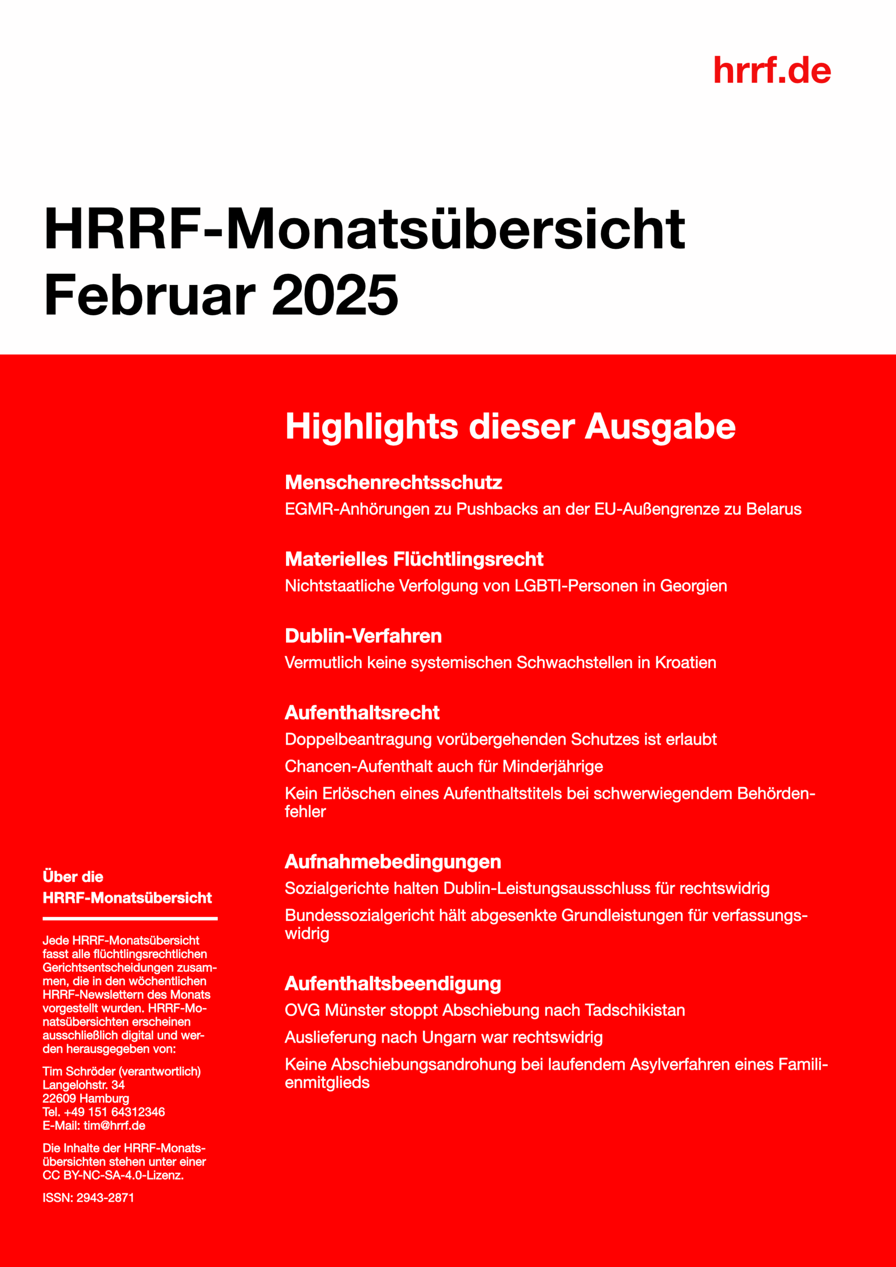 Monatsübersicht Februar 2025