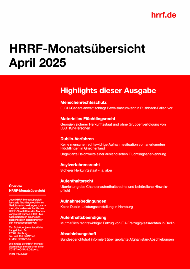 Monatsübersicht April 2025