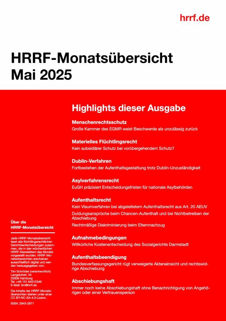 Monatsübersicht Mai 2025